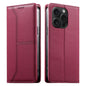 Stitched Line Magnetic RFID Vegan Leather Phone Case, For iPhone 16, For iPhone 15 Pro Max, For iPhone 15 Pro, For iPhone 15 Plus