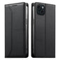 Stitched Line Magnetic RFID Vegan Leather Phone Case, For iPhone 16, For iPhone 15 Pro Max, For iPhone 15 Pro, For iPhone 15 Plus