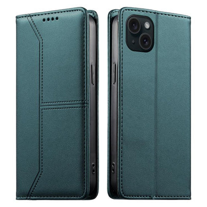 Stitched Line Magnetic RFID Vegan Leather Phone Case, For iPhone 16, For iPhone 15 Pro Max, For iPhone 15 Pro, For iPhone 15 Plus