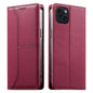 Stitched Line Magnetic RFID Vegan Leather Phone Case, For iPhone 16, For iPhone 15 Pro Max, For iPhone 15 Pro, For iPhone 15 Plus