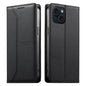 Stitched Line Magnetic RFID Vegan Leather Phone Case, For iPhone 15, For iPhone 14 Plus, For iPhone 14 / 13, For iPhone 14 Pro