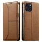 Stitched Line Magnetic RFID Vegan Leather Phone Case, For iPhone 15, For iPhone 14 Plus, For iPhone 14 / 13, For iPhone 14 Pro