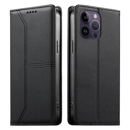 Stitched Line Magnetic RFID Vegan Leather Phone Case, For iPhone 14 Pro Max, For iPhone SE 2022 / SE 2020 / 7 / 8, For iPhone 13 Pro Max, For iPhone 13 Pro