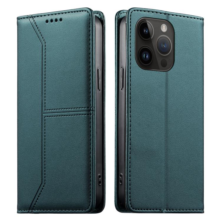 Stitched Line Magnetic RFID Vegan Leather Phone Case, For iPhone 15, For iPhone 14 Plus, For iPhone 14 / 13, For iPhone 14 Pro