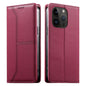 Stitched Line Magnetic RFID Vegan Leather Phone Case, For iPhone 15, For iPhone 14 Plus, For iPhone 14 / 13, For iPhone 14 Pro
