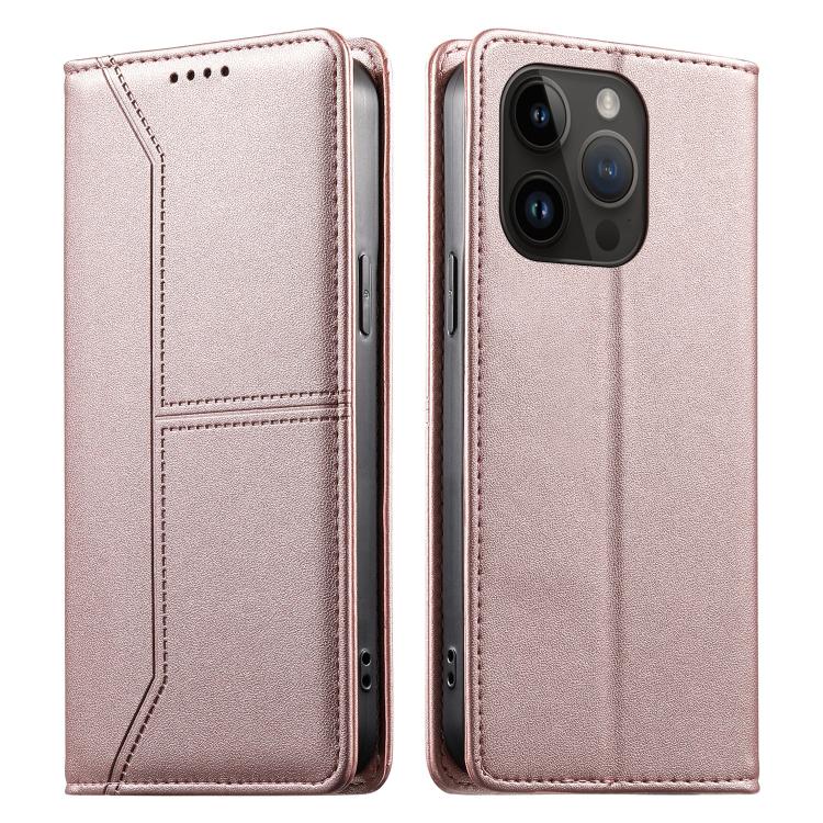 Stitched Line Magnetic RFID Vegan Leather Phone Case, For iPhone 15, For iPhone 14 Plus, For iPhone 14 / 13, For iPhone 14 Pro