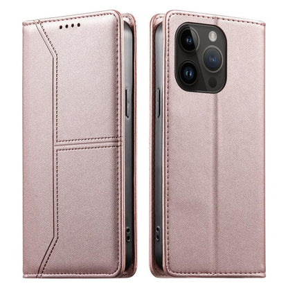 Stitched Line Magnetic RFID Vegan Leather Phone Case, For iPhone 15, For iPhone 14 Plus, For iPhone 14 / 13, For iPhone 14 Pro