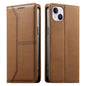 Stitched Line Magnetic RFID Vegan Leather Phone Case, For iPhone 15, For iPhone 14 Plus, For iPhone 14 / 13, For iPhone 14 Pro