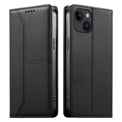 Stitched Line Magnetic RFID Vegan Leather Phone Case, For iPhone 15, For iPhone 14 Plus, For iPhone 14 / 13, For iPhone 14 Pro