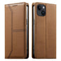 Stitched Line Magnetic RFID Vegan Leather Phone Case, For iPhone 15, For iPhone 14 Plus, For iPhone 14 / 13, For iPhone 14 Pro