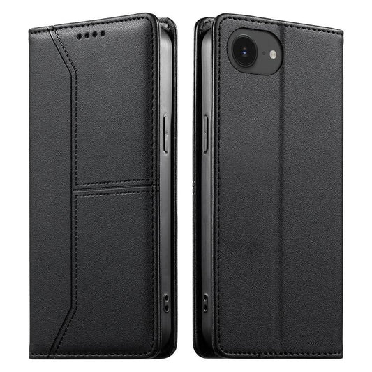 Stitched Line Magnetic RFID Vegan Leather Phone Case, For iPhone 17e / 16e, For iPhone 17 Pro Max, For iPhone 17 Pro, For iPhone 17