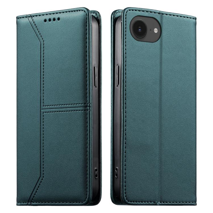 Stitched Line Magnetic RFID Vegan Leather Phone Case, For iPhone 17e / 16e, For iPhone 17 Pro Max, For iPhone 17 Pro, For iPhone 17