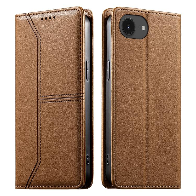 Stitched Line Magnetic RFID Vegan Leather Phone Case, For iPhone 17e / 16e, For iPhone 17 Pro Max, For iPhone 17 Pro, For iPhone 17