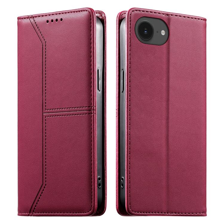 Stitched Line Magnetic RFID Vegan Leather Phone Case, For iPhone 17e / 16e, For iPhone 17 Pro Max, For iPhone 17 Pro, For iPhone 17