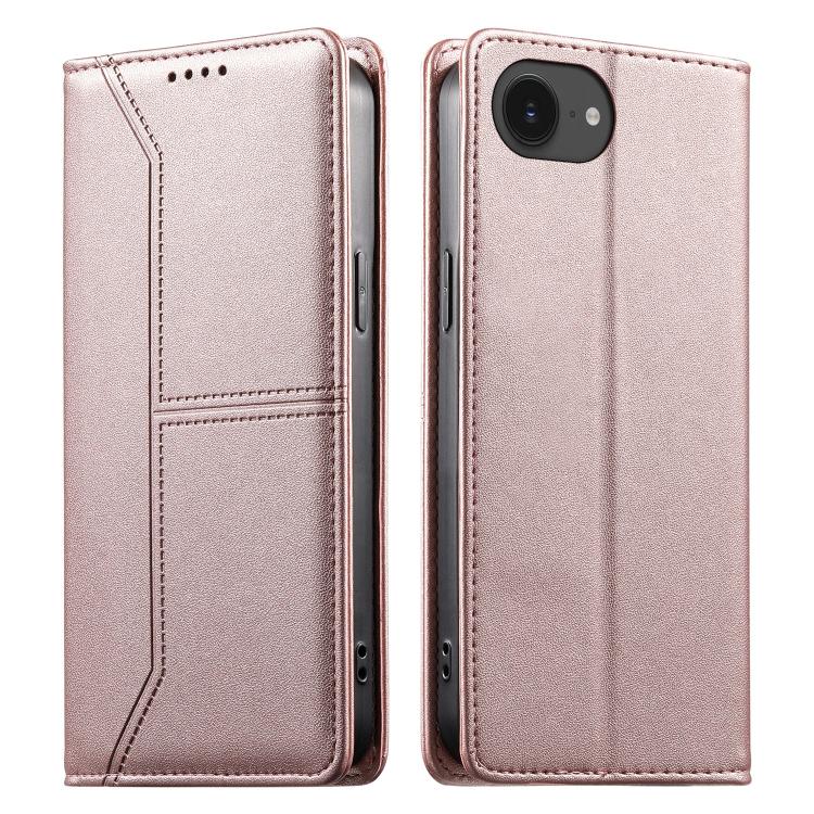 Stitched Line Magnetic RFID Vegan Leather Phone Case, For iPhone 17e / 16e, For iPhone 17 Pro Max, For iPhone 17 Pro, For iPhone 17