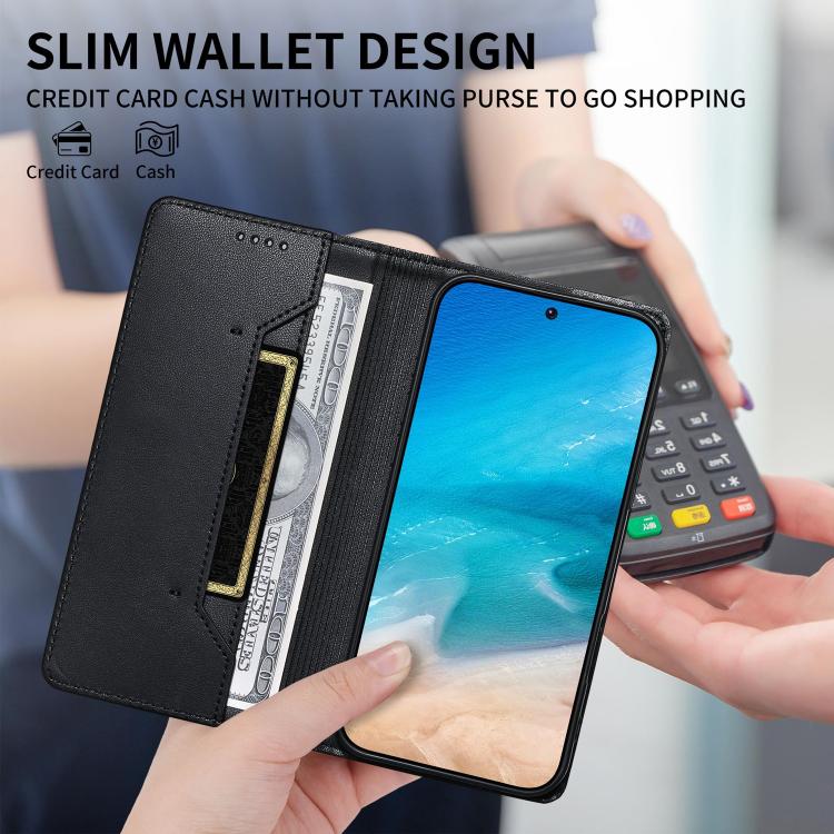 Stitched Line Magnetic RFID Vegan Leather Phone Case, For iPhone 13 mini, For iPhone 12 / 12 Pro, For iPhone 12 Pro Max, For iPhone 12 mini