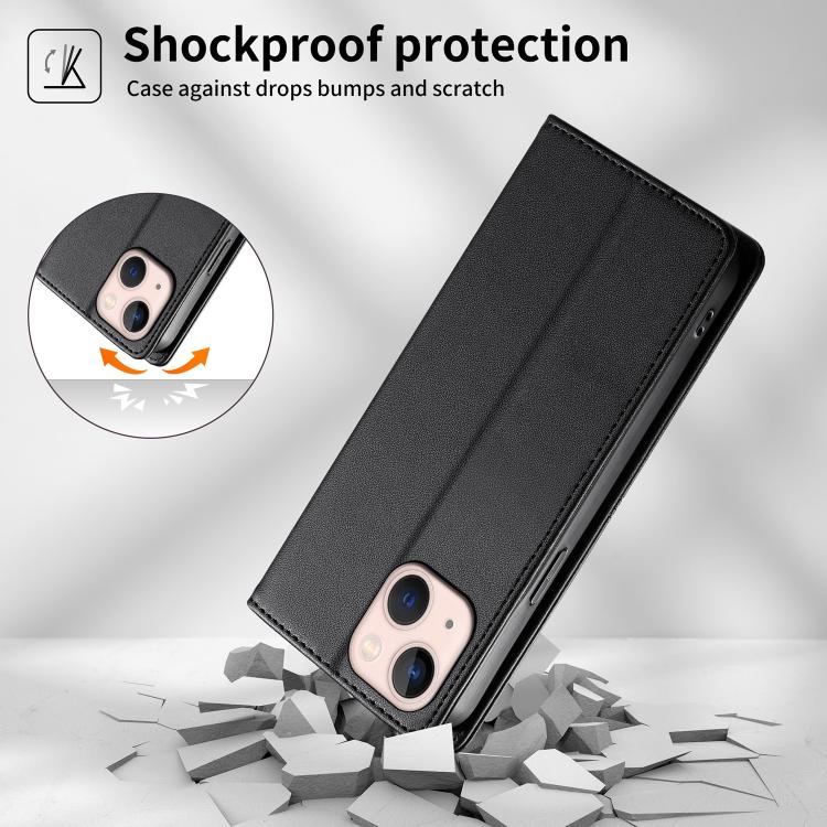 Stitched Line Magnetic RFID Vegan Leather Phone Case, For iPhone 13 mini, For iPhone 12 / 12 Pro, For iPhone 12 Pro Max, For iPhone 12 mini