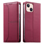 Stitched Line Magnetic RFID Vegan Leather Phone Case, For iPhone 13 mini, For iPhone 12 / 12 Pro, For iPhone 12 Pro Max, For iPhone 12 mini