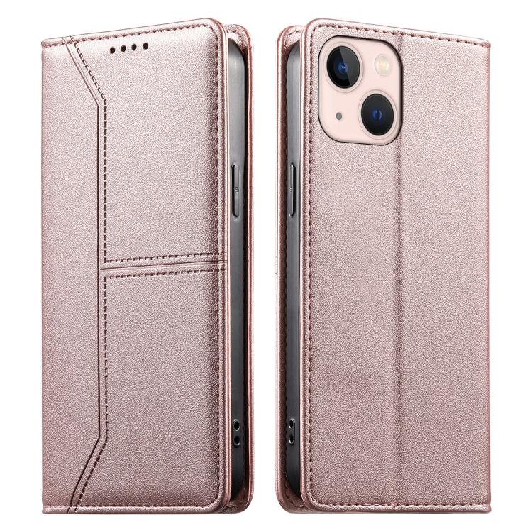 Stitched Line Magnetic RFID Vegan Leather Phone Case, For iPhone 13 mini, For iPhone 12 / 12 Pro, For iPhone 12 Pro Max, For iPhone 12 mini