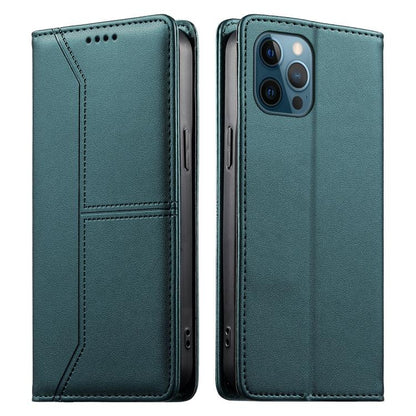 Stitched Line Magnetic RFID Vegan Leather Phone Case, For iPhone 13 mini, For iPhone 12 / 12 Pro, For iPhone 12 Pro Max, For iPhone 12 mini