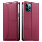 Stitched Line Magnetic RFID Vegan Leather Phone Case, For iPhone 13 mini, For iPhone 12 / 12 Pro, For iPhone 12 Pro Max, For iPhone 12 mini