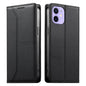 Stitched Line Magnetic RFID Vegan Leather Phone Case, For iPhone 13 mini, For iPhone 12 / 12 Pro, For iPhone 12 Pro Max, For iPhone 12 mini