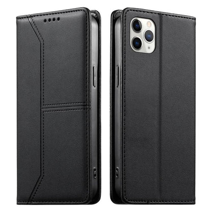 Stitched Line Magnetic RFID Vegan Leather Phone Case, For iPhone 11 Pro Max, For iPhone 11, For iPhone 11 Pro, For iPhone X / XS