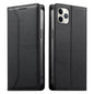 Stitched Line Magnetic RFID Vegan Leather Phone Case, For iPhone 11 Pro Max, For iPhone 11, For iPhone 11 Pro, For iPhone X / XS