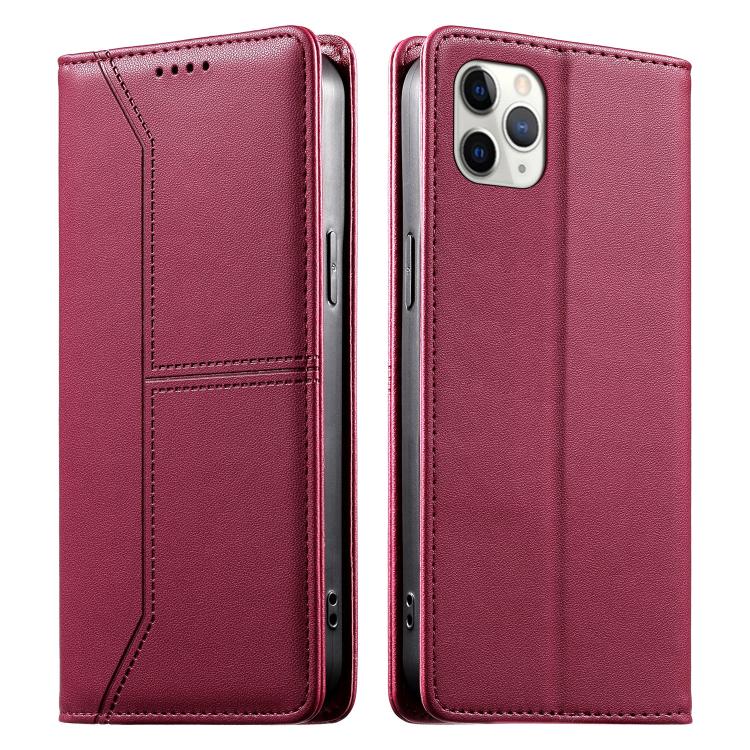 Stitched Line Magnetic RFID Vegan Leather Phone Case, For iPhone 11 Pro Max, For iPhone 11, For iPhone 11 Pro, For iPhone X / XS