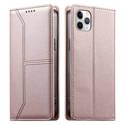Stitched Line Magnetic RFID Vegan Leather Phone Case, For iPhone 11 Pro Max, For iPhone 11, For iPhone 11 Pro, For iPhone X / XS