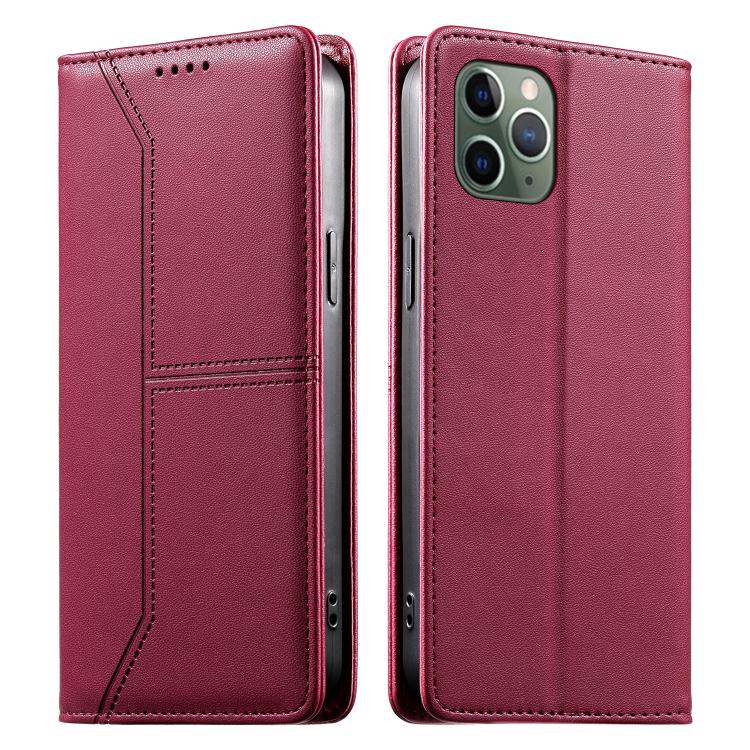 Stitched Line Magnetic RFID Vegan Leather Phone Case, For iPhone 11 Pro Max, For iPhone 11, For iPhone 11 Pro, For iPhone X / XS
