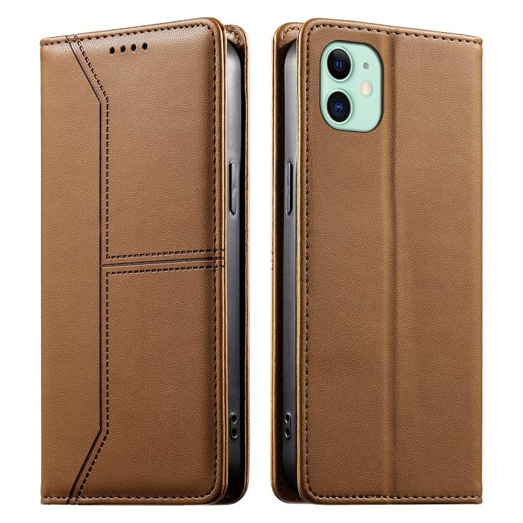 Stitched Line Magnetic RFID Vegan Leather Phone Case, For iPhone 11 Pro Max, For iPhone 11, For iPhone 11 Pro, For iPhone X / XS