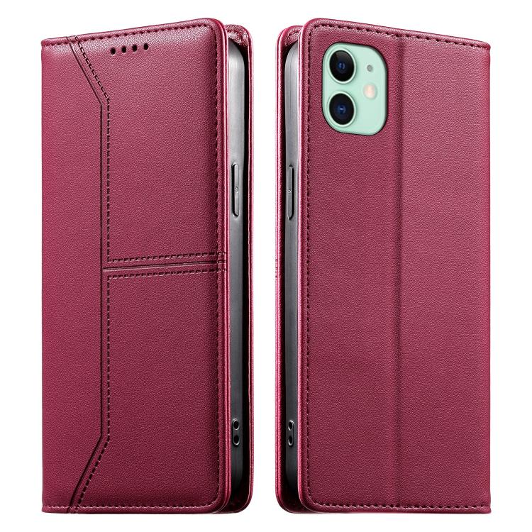 Stitched Line Magnetic RFID Vegan Leather Phone Case, For iPhone 11 Pro Max, For iPhone 11, For iPhone 11 Pro, For iPhone X / XS