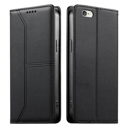 Stitched Line Magnetic RFID Vegan Leather Phone Case, For iPhone XR, For iPhone XS Max, For iPhone 8 Plus / 7 Plus