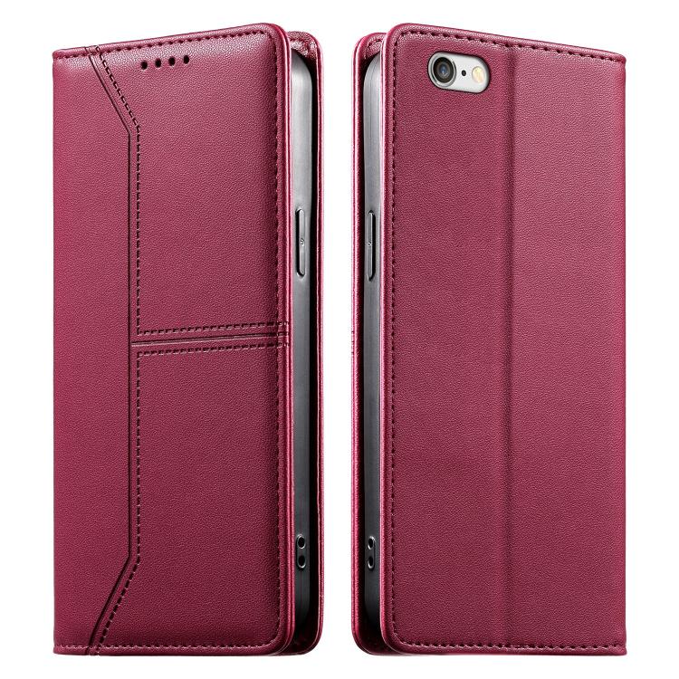 Stitched Line Magnetic RFID Vegan Leather Phone Case, For iPhone XR, For iPhone XS Max, For iPhone 8 Plus / 7 Plus
