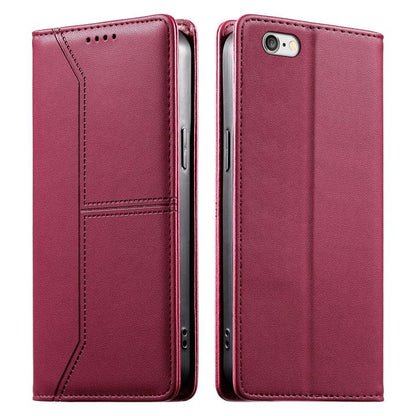 Stitched Line Magnetic RFID Vegan Leather Phone Case, For iPhone XR, For iPhone XS Max, For iPhone 8 Plus / 7 Plus