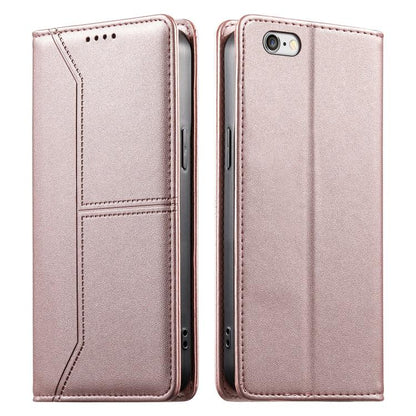 Stitched Line Magnetic RFID Vegan Leather Phone Case, For iPhone XR, For iPhone XS Max, For iPhone 8 Plus / 7 Plus