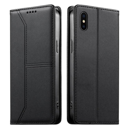 Stitched Line Magnetic RFID Vegan Leather Phone Case, For iPhone 11 Pro Max, For iPhone 11, For iPhone 11 Pro, For iPhone X / XS