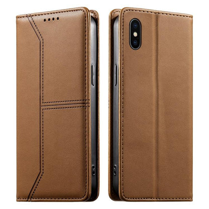 Stitched Line Magnetic RFID Vegan Leather Phone Case, For iPhone 11 Pro Max, For iPhone 11, For iPhone 11 Pro, For iPhone X / XS