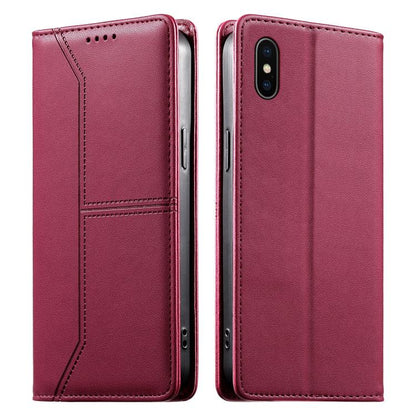 Stitched Line Magnetic RFID Vegan Leather Phone Case, For iPhone 11 Pro Max, For iPhone 11, For iPhone 11 Pro, For iPhone X / XS