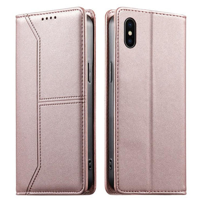 Stitched Line Magnetic RFID Vegan Leather Phone Case, For iPhone 11 Pro Max, For iPhone 11, For iPhone 11 Pro, For iPhone X / XS