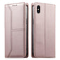 Stitched Line Magnetic RFID Vegan Leather Phone Case, For iPhone XR, For iPhone XS Max, For iPhone 8 Plus / 7 Plus