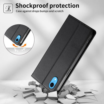 Stitched Line Magnetic RFID Vegan Leather Phone Case, For iPhone XR, For iPhone XS Max, For iPhone 8 Plus / 7 Plus