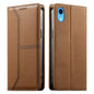 Stitched Line Magnetic RFID Vegan Leather Phone Case, For iPhone XR, For iPhone XS Max, For iPhone 8 Plus / 7 Plus