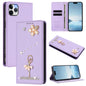 Ballet Girl Diamond Studded RFID Vegan Leather Phone Case, For iPhone 11 Pro Max, For iPhone 11, For iPhone 11 Pro