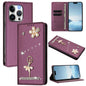 Ballet Girl Diamond Studded RFID Vegan Leather Phone Case, For iPhone 14 Pro, For iPhone 14 Pro Max, For iPhone 13 Pro Max