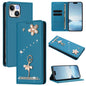 Ballet Girl Diamond Studded RFID Vegan Leather Phone Case, For iPhone 15, For iPhone 14 Plus, For iPhone 14 / 13