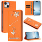 Ballet Girl Diamond Studded RFID Vegan Leather Phone Case, For iPhone 15 Pro Max, For iPhone 15 Pro, For iPhone 15 Plus