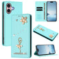 Ballet Girl Diamond Studded RFID Vegan Leather Phone Case, For iPhone 16 Pro, For iPhone 16 Plus, For iPhone 16