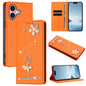 Ballet Girl Diamond Studded RFID Vegan Leather Phone Case, For iPhone 16 Pro, For iPhone 16 Plus, For iPhone 16